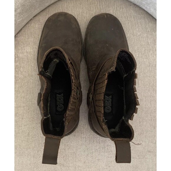 GBX Leather Boots Sz 7.5 Brown Harness Moto Boots Riding Ankle Boots Mens 42452 - Picture 5 of 9